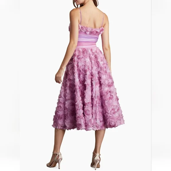 Tadashi Shoji Women's 3D Floral Appliqué Fit And Flare Cocktail Dress - Picture 3 of 17